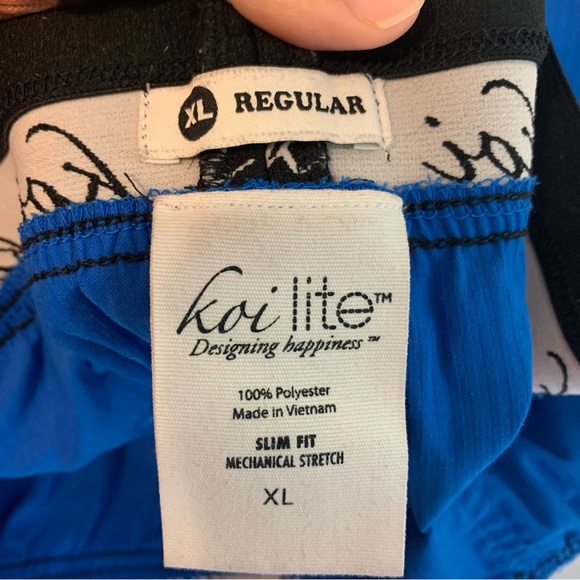 Koi Lite Slim Fit Blue Scrubs Set Top 2XL Pants XL - Picture 6 of 6